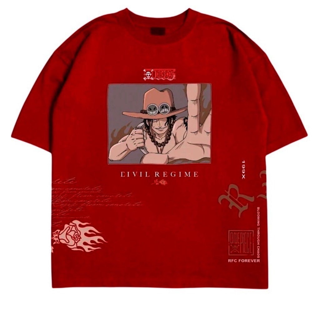 Civil Regime One Piece Ace‎ In Red 199X Oversized Tee Mens Large